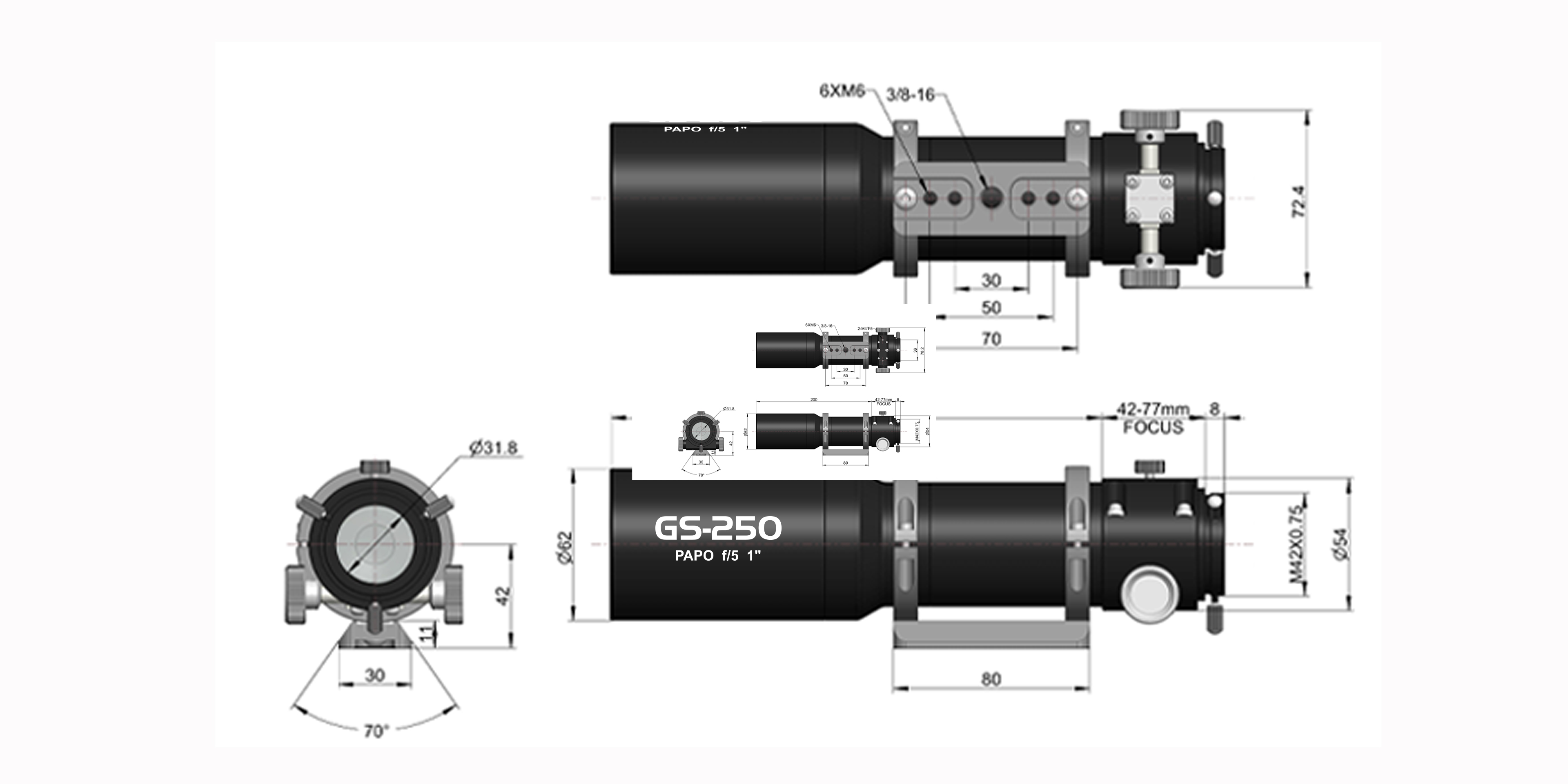 GS-250AC导星镜结构尺寸图